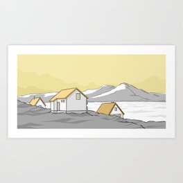 Houses in the cold Art Print