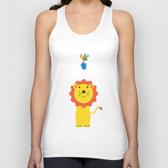 Lion and bee Unisex Tank Top