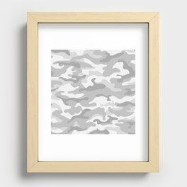 Camouflage Grey And White Recessed Framed Print