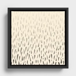 Organic Texture Minimalist Ombré Abstract Pattern in Gray and Almond Cream Framed Canvas