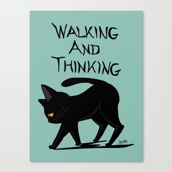 Walking and thinking Canvas Print