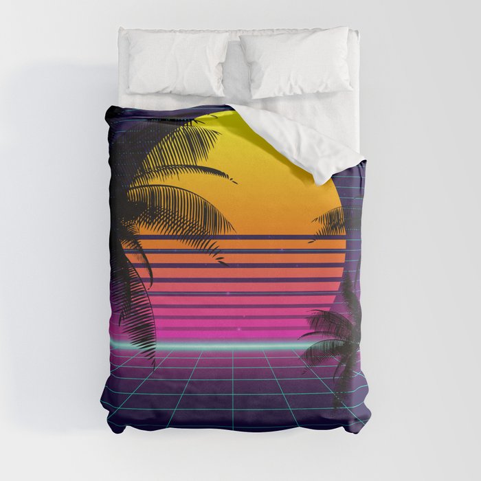 synthwave sunset classic Duvet Cover