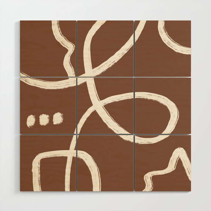 Lines Flow - Mid Century Modern Abstract Ar Wood Wall Art