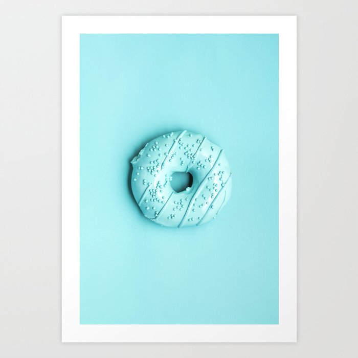 Delicious Blue Donut Art Print