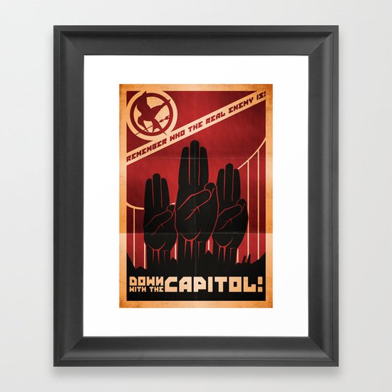 Down With The Capitol - Propaganda Framed Art Print