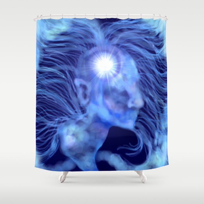 Blue Dream Lady Silhouette Shower Curtain