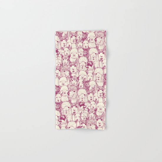 just alpacas cherry pearl Hand & Bath Towel