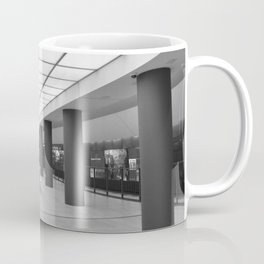 Tube-Station Brandenburg Gate - Berlin Coffee Mug | Blackandwhite, Grey, Digital, Subway, Abstract, Photo, Urban, Black and White, Monochrome, Black And White 