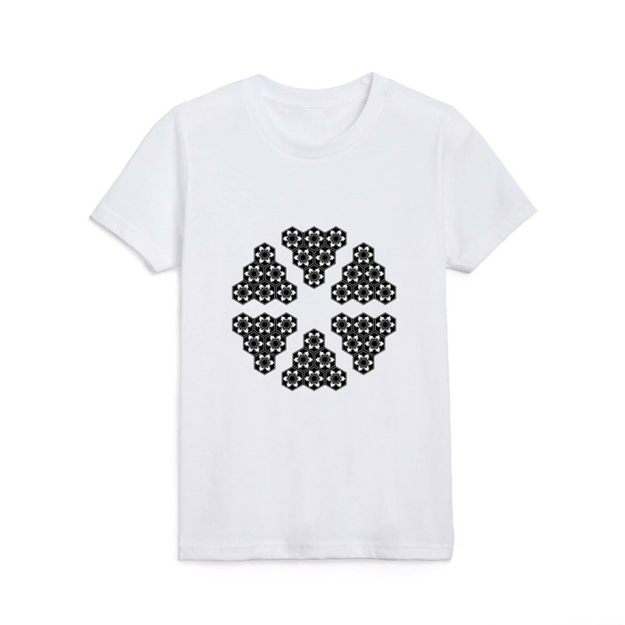 Joy of Geometrics Abstract #2B - B&W Hexagonal Pattern Kids T Shirt