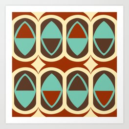 1970s Colorful Retro Pattern - Red Art Print