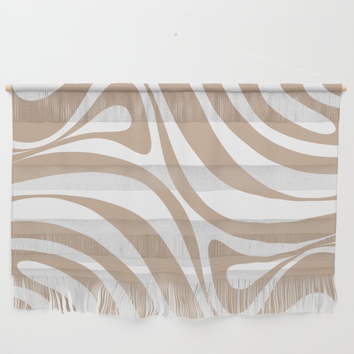 New Groove Retro Swirl Abstract Pattern in Buff Wall Hanging