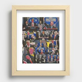President Trump Inspired Abstract Collage of the Virus Task Force at the White House Recessed Framed Print