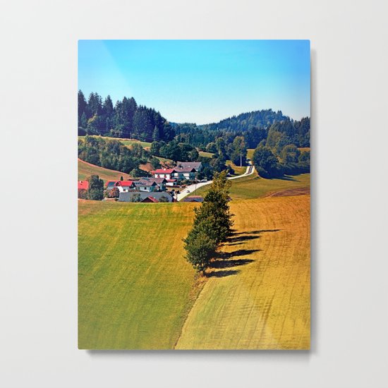 A village, some trees, and more boring scenery Metal Print