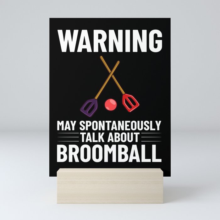 Broomball Stick Game Ball Player Mini Art Print