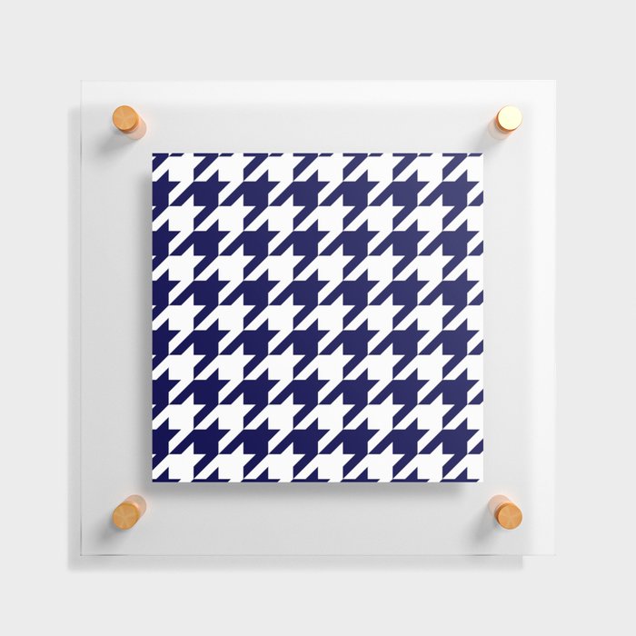 Big Navy Blue Houndstooth Pattern Floating Acrylic Print