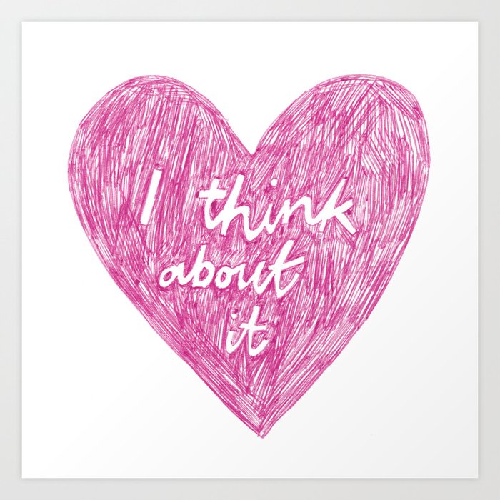 i think about it and then i don't (1/2) Art Print