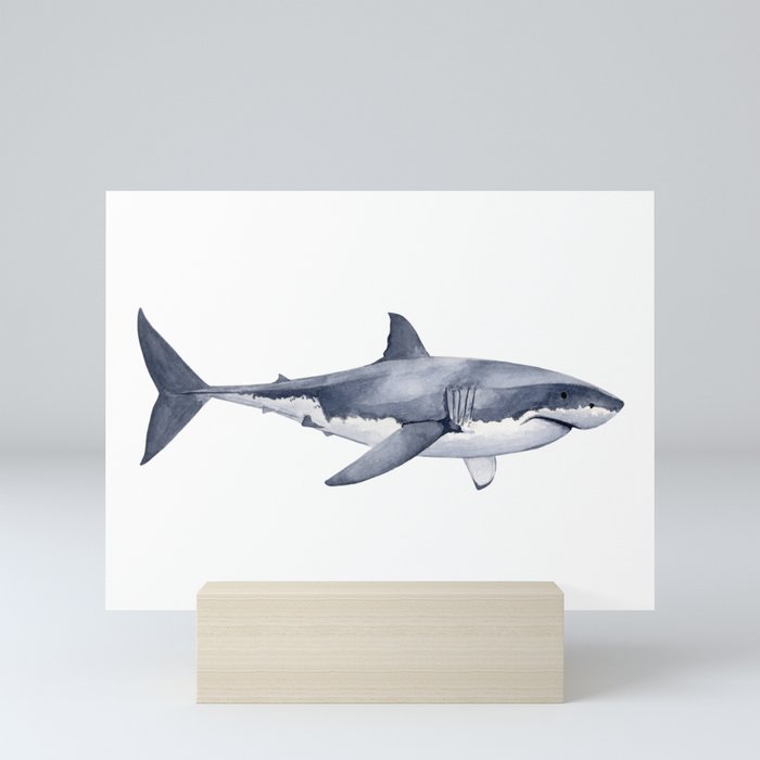 WHITE SHARK Mini Art Print