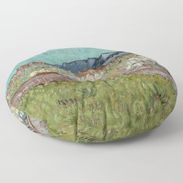 View of the Alpilles by Vincent van Gogh Floor Pillow