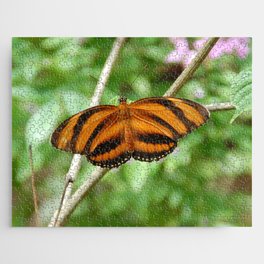 Mexico Photography - Beautiful Orange Butterfly With Black Stripes Jigsaw Puzzle