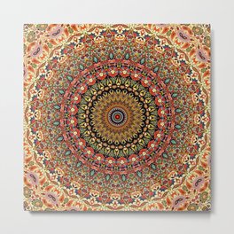 Colorful Floral Kaleidoscope Metal Print