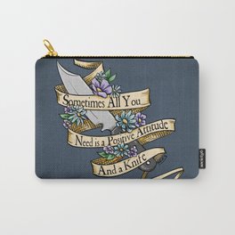 Positive Attitude Blue Carry-All Pouch | Tattoo, Fight, Chef, Sword, Flowers, Painting, Positiveattitude, Digital, Stagecombat, Knife 