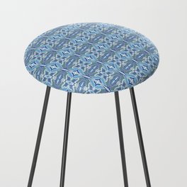 Gentle blue flowy and wavy pattern Counter Stool