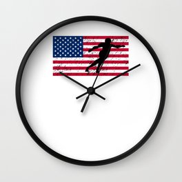 America American Roller Girl Outfit Costume Wall Clock