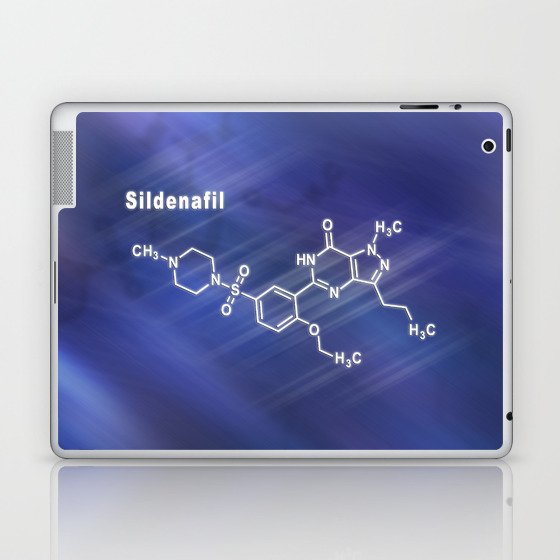 Sildenafil erectile dysfunction drug molecule Structural chemical formula Laptop & iPad Skin