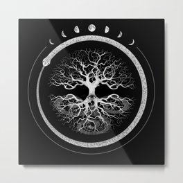Ouroboros Tree of Life Metal Print | Sobelow, Mooncycle, Mystical, Evileye, Hermetic, Asabove, Magick, Wiccan, Celtic, Moonphase 