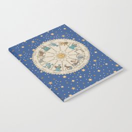 Vintage Astrology Zodiac Wheel Notebook