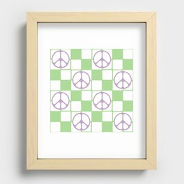 Peace Symbol On Tiles  Recessed Framed Print