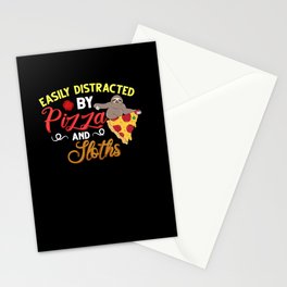 Sloth Eating Pizza Delivery Pizzeria Italian Stationery Card