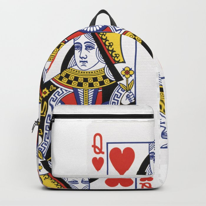 RED QUEEN OF HEARTS CASINO PLAYING CARDS Backpack