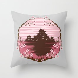 Pink Blossom Throw Pillow
