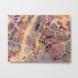 New York City Street Map Metal Print | Michaeltompsett, Newyork, Streetmap, Citymap, Painting, Newyorkcitymap, Watercolour, Newyorkposter, Newyorkcanvas, 1523 