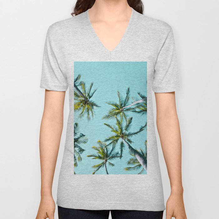 Kāma'ole Beach Palms V Neck T Shirt