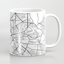 Dusseldorf Map, Germany - Black and White  Coffee Mug