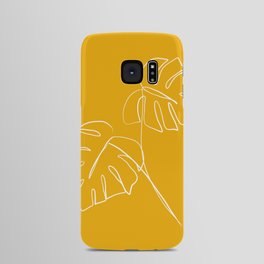 Monstera minimal - yellow Android Case | Tropical, Minimal, Plants, Female, Digital, Illustration, Minimalline, Leaves, Curated, Botanical 