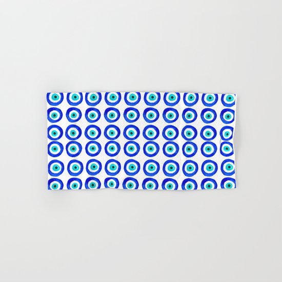 Evil Eye Talisman - on white Hand & Bath Towel