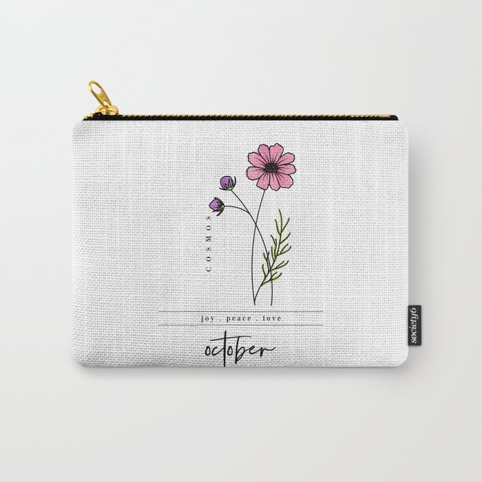 October Birth Flower | Cosmos Carry-All Pouch
