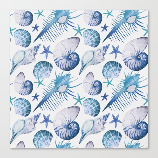 Sea Life Pattern 07 Canvas Print