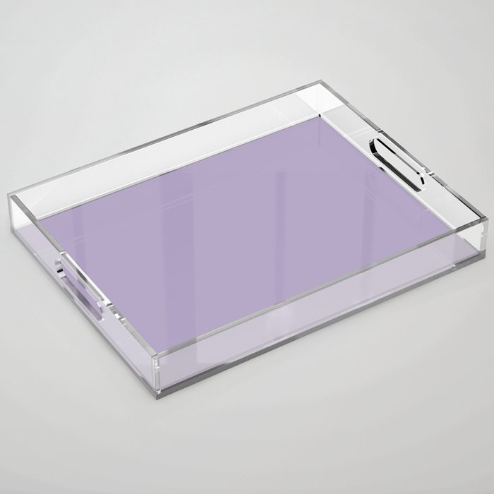 Heather Purple Solid Color Popular Hues Patternless Shades of Purple Collection - Hex Value #AFA2C3 Acrylic Tray