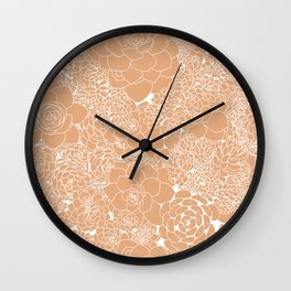 Succulents Line Drawing- Sandstone Wall Clock