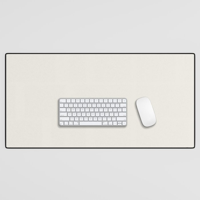 Off White Linen Ivory Solid Color Parable to Pantone Coconut Milk 11 0608 Desk Mat by Simply Solid Colors Now Over 4000 Essen Society6
