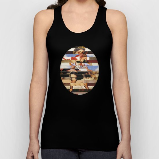 Glitch Pin-Up Redux: Daisy Unisex Tank Top