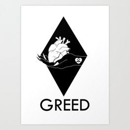 GREED Art Print | Illustration, Pop Art, Graphicdesign, Black And White, Digital, Sins 