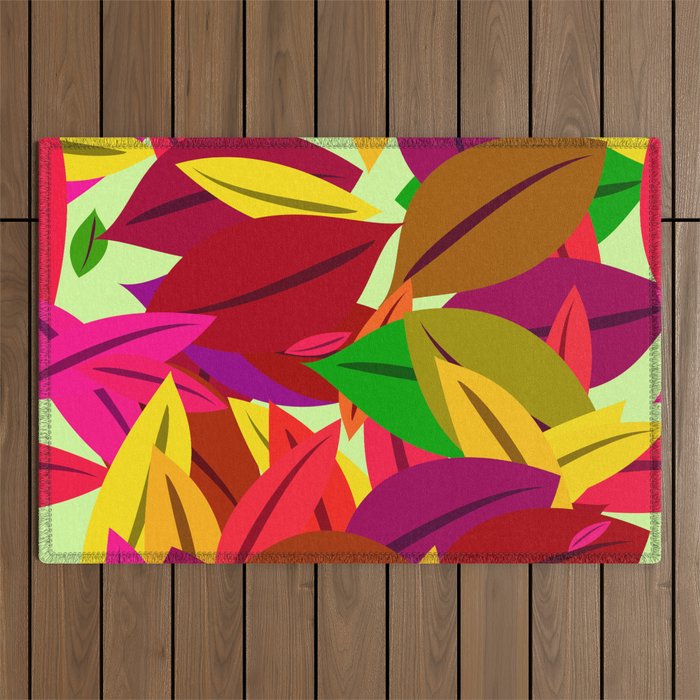 Tropical Leaves Outdoor Rug