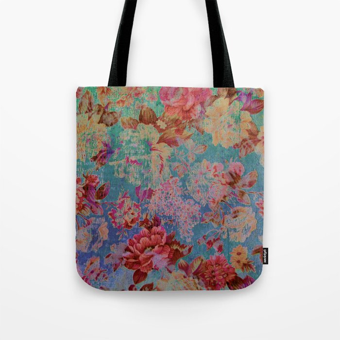 vintage floral tote bag