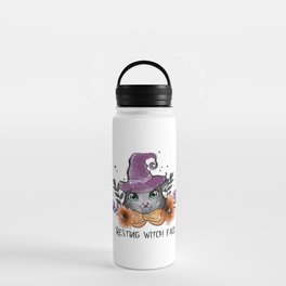 Resting witch face funny cat Halloween Water Bottle
