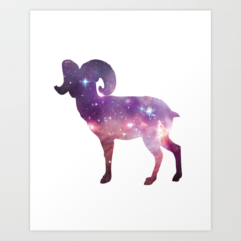 Ram Spirit Animal - Galaxy Silhouette Art Print by The National Anthem |  Society6